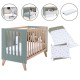 Berço Convertível Alondra Nexor Eucalyptus 4 em 1 com Barra Infantil, Kit Co-Sleeping e Têxteis