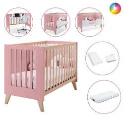 Berço Convertível Alondra Nexor Quartz 4 em 1 com Colchão, Barra Infantil, Kit Co-Sleeping e Têxteis