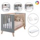 Berço Convertível Alondra Nexor Anthracite 4 em 1 com Barra Infantil, Kit Co-Sleeping e Têxteis