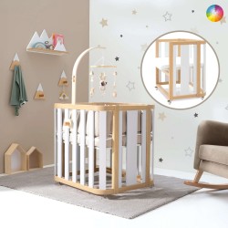 Mini Berço Convertível Alondra Crea Plus Uno com Colchão e Kit Co-Sleeping