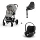 Carrinho de Bebé Cybex Balios S Lux Silver, Cloud T i-Size e Base T