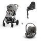 Carrinho de Bebé Cybex Balios S Lux Silver, Cloud T i-Size e Base T