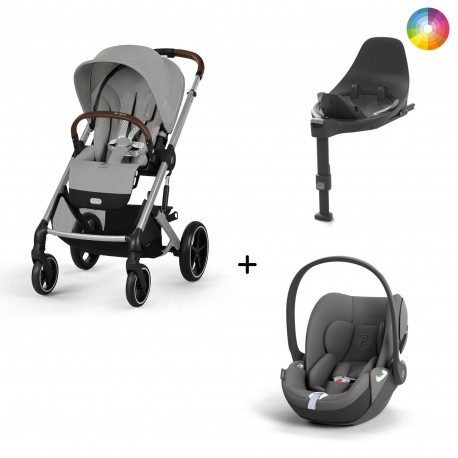 Carrinho de Bebé Cybex Balios S Lux Silver, Cloud T i-Size e Base T