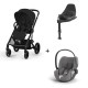 Carrinho de Bebé Cybex Balios S Lux Black, Cloud T i-Size Plus e Base T