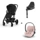 Carrinho de Bebé Cybex Balios S Lux Black, Cloud T i-Size Plus e Base T