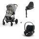 Carrinho de Bebé Cybex Balios S Lux Silver, Cloud T i-Size Plus e Base T