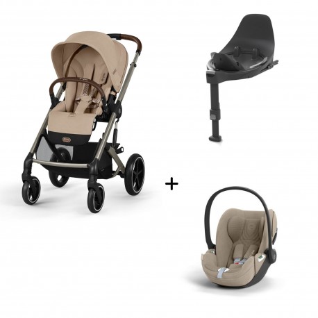 Carrinho de Bebé Cybex Balios S Lux Taupe, Cloud T i-Size Plus e Base T