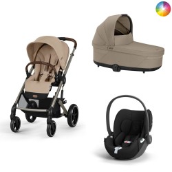 Carrinho de Bebé Cybex Balios S Lux Taupe, Alcofa e Cloud T i-Size